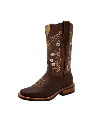 Bota cowboy media pierna Taguesi de piel para mujer