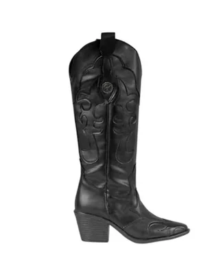 Bota cowboy a la rodilla Kuali Shoes Vaquera para mujer