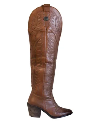 Bota cowboy a la rodilla Kuali Shoes para mujer