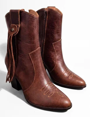 Bota cowboy media pierna Brantano Gio de piel para mujer