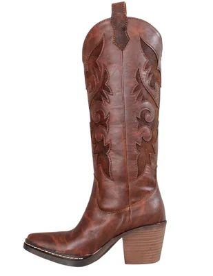 Bota cowboy a la rodilla Kuali Shoes Cowboy para mujer