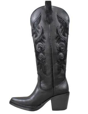Bota cowboy abajo de la rodilla kuali shoes vaqueras para mujer
