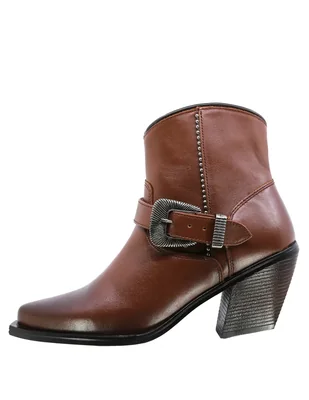 Bota cowboy arriba del tobillo Texaban de piel para mujer