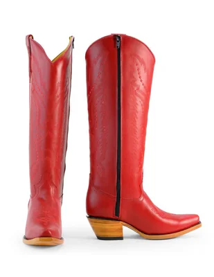 Bota cowboy abajo de la rodilla Tacalero de piel para mujer