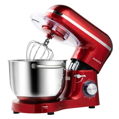 Batidora de pie Aucma 65 QT 660 W 6 velocidades Rojo 120 V