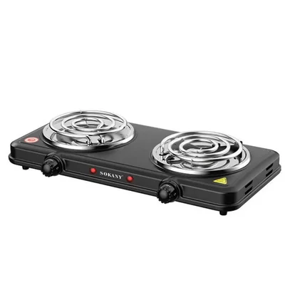Parrilla Eléctrica Doble SOKANY SK-5110 2000 W 2 Quemadores Negra