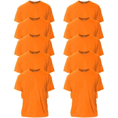 Camiseta Gildan G2000 Naranja de Seguridad Pack de 10 Talla M