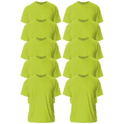 Camiseta Gildan G2000 Verde Seguridad Pack de 10 (2XL)