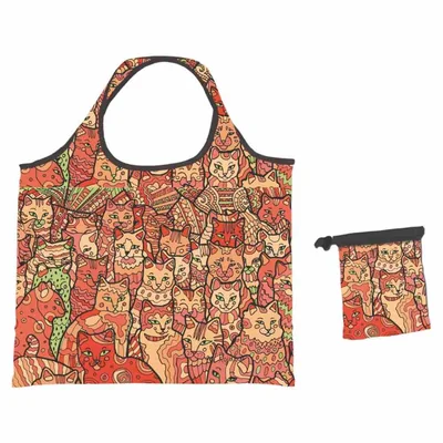 Bolsa Plegable de Tela Gatos