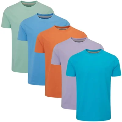 Camiseta Charles Wilson L Pack de 5 de peso medio con cuello redondo