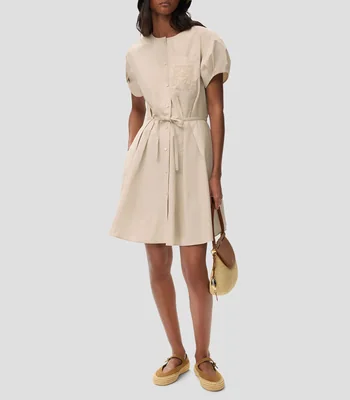 Vestido corto liso Mujer