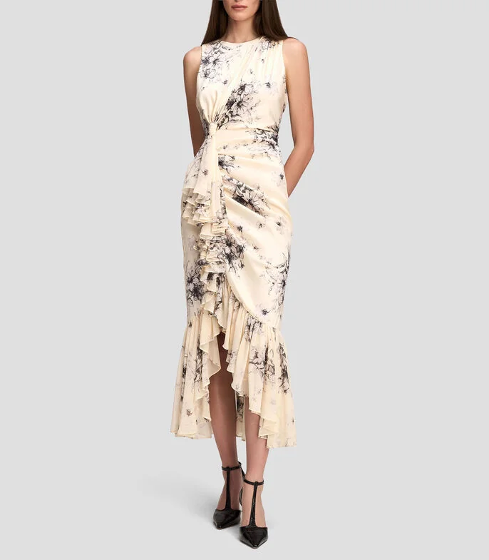 Vestido midi estampado Mujer