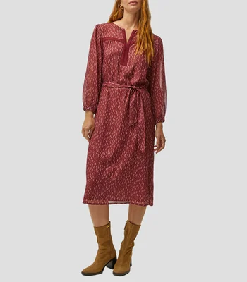 Vestido midi manga larga fantasía Mujer