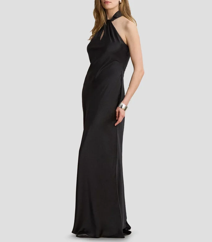 Vestido largo liso Mujer