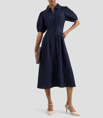 Vestido midi con cuadros Yasmine Mujer