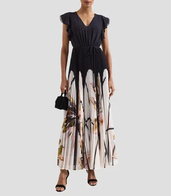 Vestido de fiesta maxi con estampado Uma Mujer