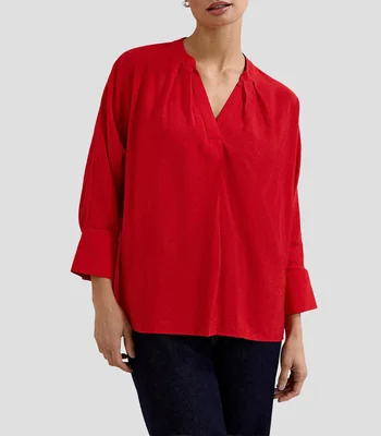 Blusa manga larga lisa Mujer