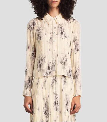 Blusa estampada manga larga Mujer