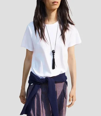 Playera cuello redondo manga corta lisa Mujer