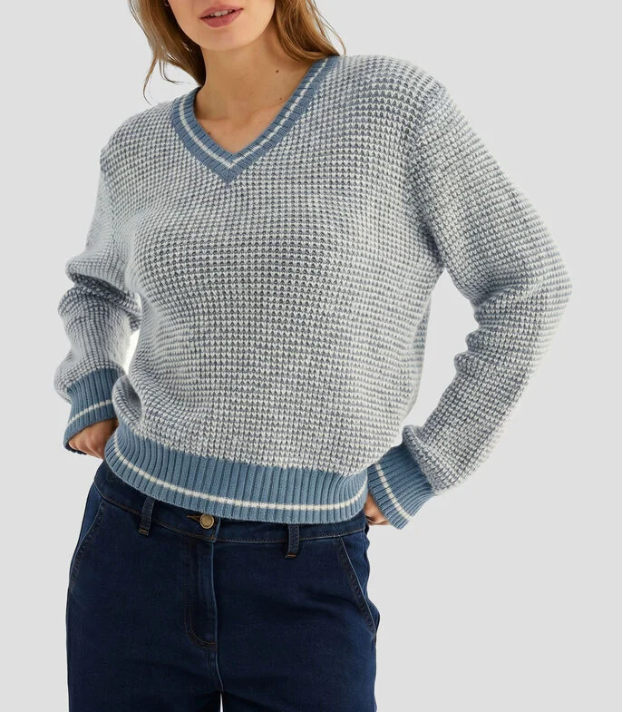 Suéter cuello V Mujer