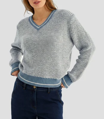 Suéter cuello V Mujer