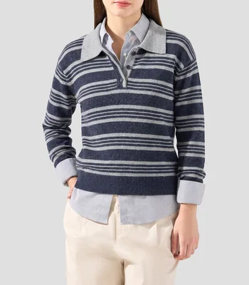 Suéter cuello polo Mujer