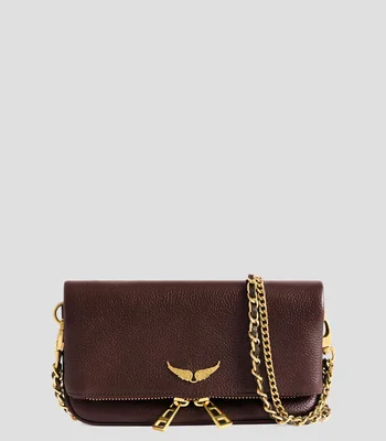 Bolsa shoulder rosa en piel Rock Mini Mujer