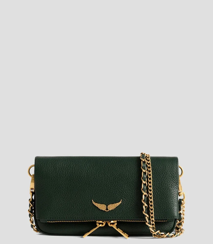 Bolsa Shoulder negra en piel Rock Mini Mujer