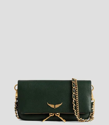 Bolsa Shoulder negra en piel Rock Mini Mujer