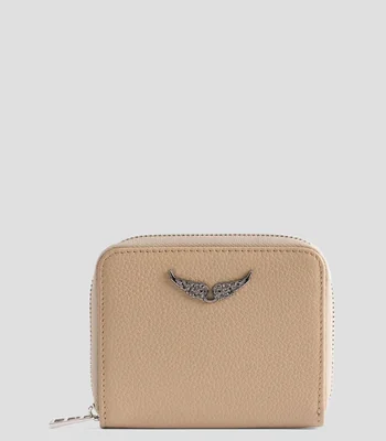 Cartera en piel Mini ZV lisa Mujer
