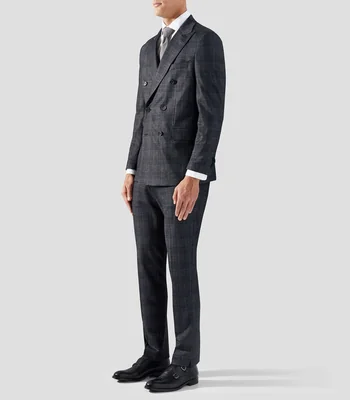Traje corte slim a cuadros Hombre