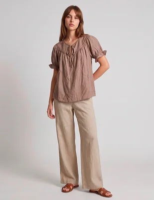 Blusa petite studio manga corta para mujer