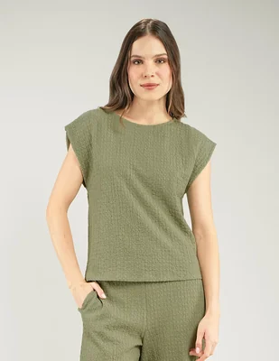 Blusa parallel manga corta para mujer