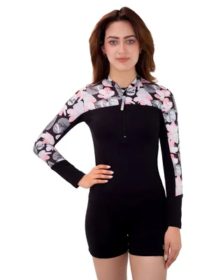 Traje de baño sunskin estampado floral para mujer