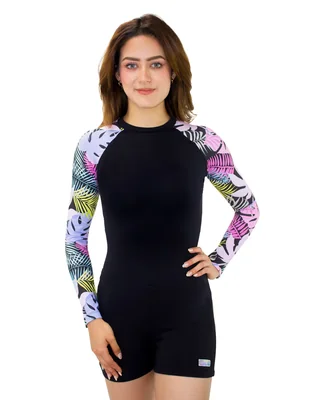 Traje de baño sunskin estampado floral para mujer