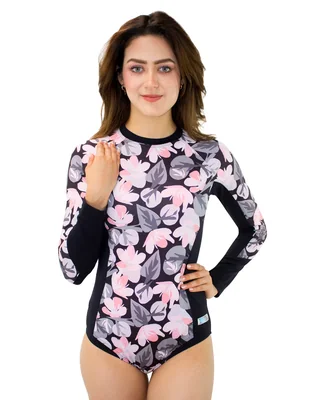 Traje de baño sunskin estampado floral para mujer