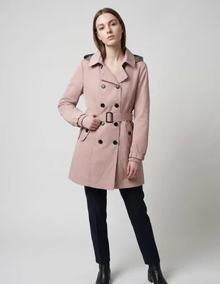Gabardina No Con Capucha Davinchy Para Mujer