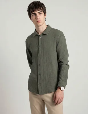 Camisa casual Aéropostale manga larga para hombre