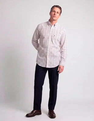 Camisa casual izod de algodón manga larga para hombre