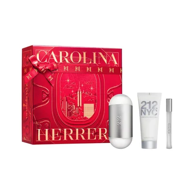 Set Eau de Toilette Carolina Herrera 212 NYC 100 ml + Loción Corporal 100 ml + 10 ml Para Mujer
