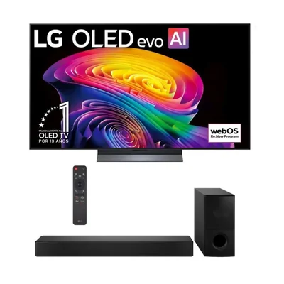 Pantalla Smart TV LG 65 pulgadas OLED evo AI C6 4K webOS 2026 con Barra de Sonido SH5A LG 4.1 con Dolby Digital