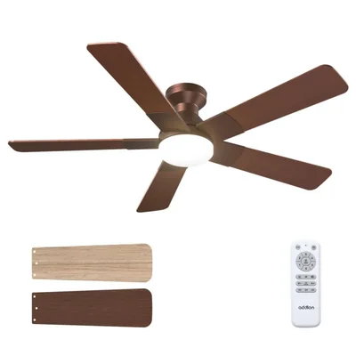 Ventilador de techo addlon 132 cm con luces y mando a distancia color marrón