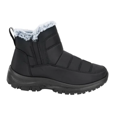Bota de mujer, estilo confort, de nylon, con forro de peluche, color negro, mod. 1314134