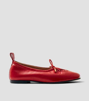 Flats Rosalind en piel rojas Mujer