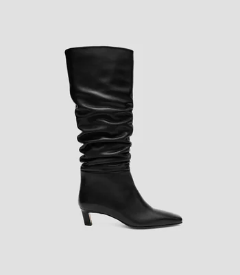 Botas largas Kalila negras en piel con tacón delgado Mujer