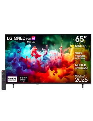 Pantalla smart tv television mini led qned de 4k 65qned74bsa con webos con evo ai