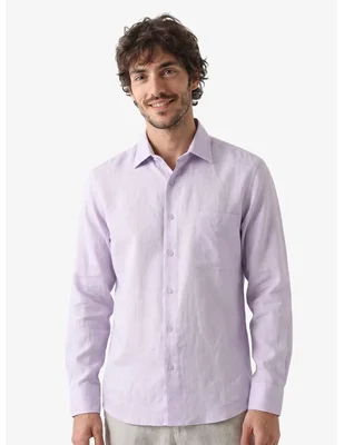 Camisa clásico manchester de lino manga larga para hombre
