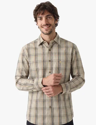 Camisa casual manchester manga larga para hombre