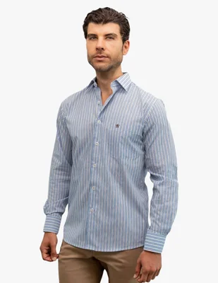 Camisa casual manchester manga larga para hombre