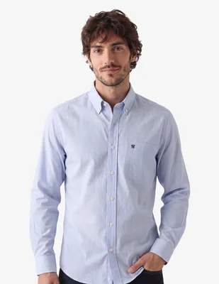 Camisa casual manchester manga larga para hombre